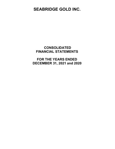 Thumbnail Seabridge Gold
 Financial Statement 2021