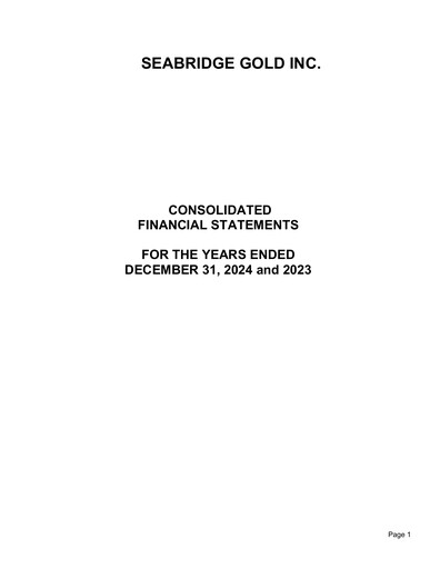 Thumbnail Seabridge Gold
 Financial Statement 2024