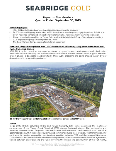 Thumbnail Seabridge Gold
 Quarterly Report 2025-q3