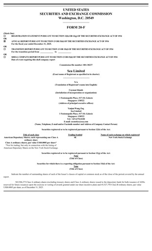 Thumbnail Sea Limited Annual Report 2025