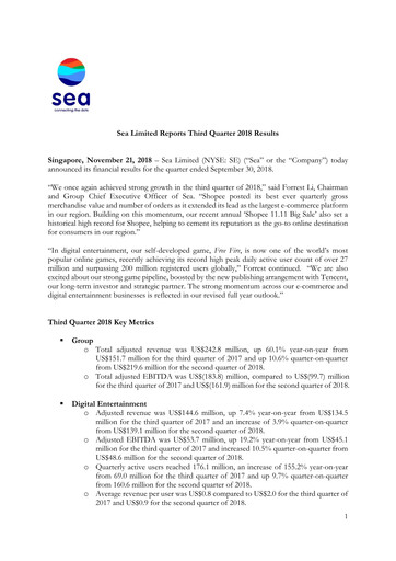 Thumbnail Sea Limited Quarterly Report 2018-q3
