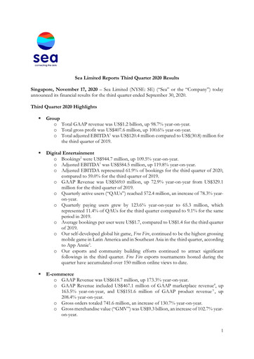 Thumbnail Sea Limited Quarterly Report 2020-q3