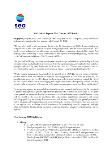 Thumbnail Sea Limited Quarterly Report 2022-q1