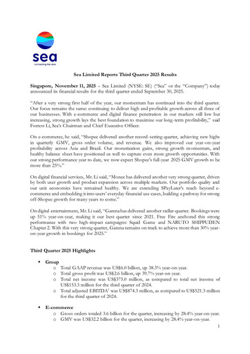 Thumbnail Sea Limited Quarterly Report 2025-q3
