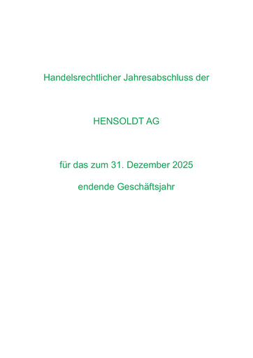 Thumbnail Hensoldt Financial Statement 2025
