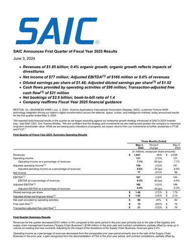 Thumbnail SAIC (Science Applications International Corp) Quarterly Report 2025-q1