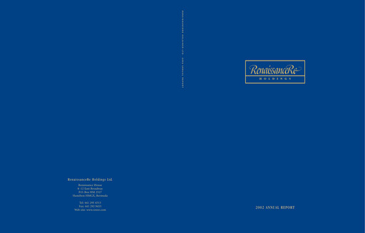 Thumbnail RenaissanceRe
 Annual Report 2002