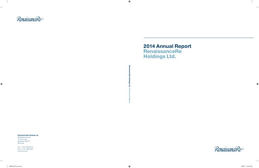 Thumbnail RenaissanceRe
 Annual Report 2014