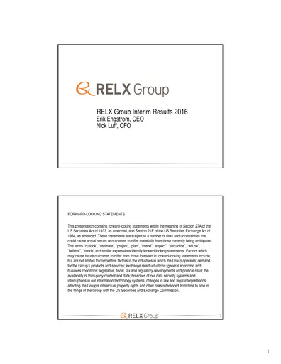 Thumbnail RELX Half-year Report 2016