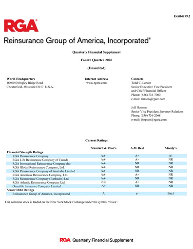 Thumbnail Reinsurance Group of America
 Quarterly Report 2020-q4
