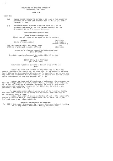 Thumbnail Range Resources
 Annual Report 1998