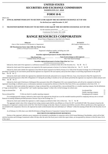 Thumbnail Range Resources
 Annual Report 2017