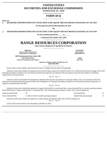 Thumbnail Range Resources
 Quarterly Report 2016-q3