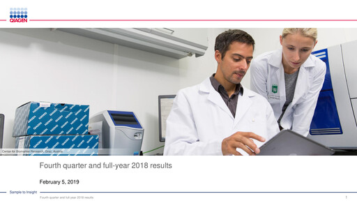 Miniature Qiagen  Bilan financier 2018