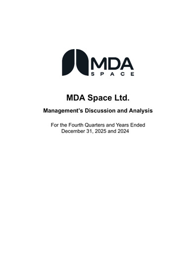Thumbnail MDA Space Financial Report 2025-q4