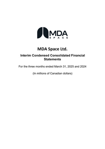 Miniature MDA Space Rapport trimestriel 2025-q1
