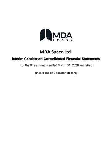Miniature MDA Space Rapport trimestriel 2026-q1