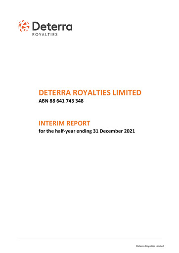 Thumbnail Deterra Royalties Half-year Report 2022-h1