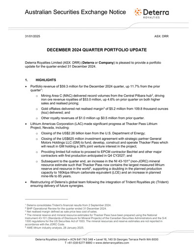 Thumbnail Deterra Royalties Quarterly Report 2024-q4