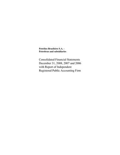 Thumbnail Petrobras Financial Statement 2008