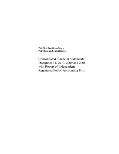 Thumbnail Petrobras Financial Statement 2010