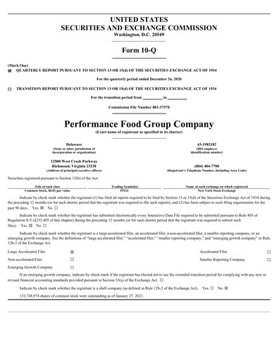 Thumbnail Performance Food Group Quarterly Report 2021-q2