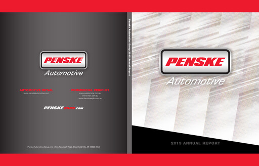 Miniature Penske Automotive Group Rapport annuel 2013
