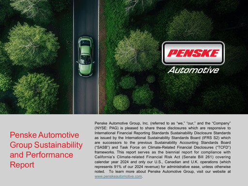 Miniature Penske Automotive Group Rapport de durabilité 2024