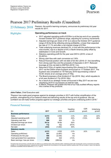 Vorschaubild Pearson Finanzbericht 2017
