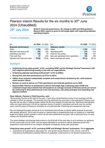 Thumbnail Pearson Half-year Report 2024