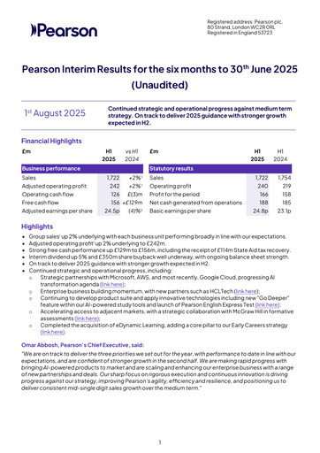 Thumbnail Pearson Half-year Report 2025