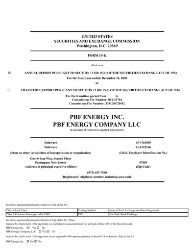 Miniature PBF Energy
 Rapport annuel 2020