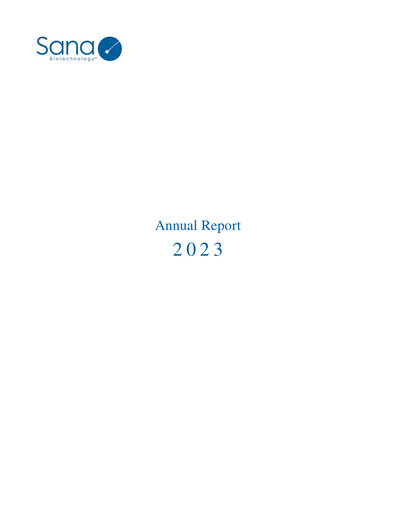 Vorschaubild Sana Biotechnology Jahresbericht 2023