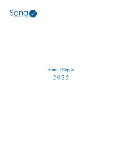 Vorschaubild Sana Biotechnology Jahresbericht 2025