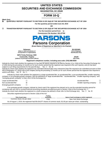 Vorschaubild Parsons Quartalsbericht 2019-q2