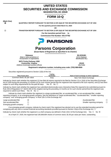 Vorschaubild Parsons Quartalsbericht 2020-q1