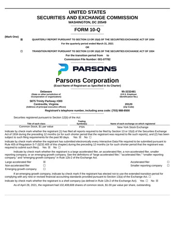 Vorschaubild Parsons Quartalsbericht 2021-q1