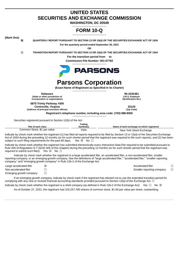 Vorschaubild Parsons Quartalsbericht 2021-q3