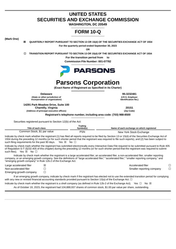 Vorschaubild Parsons Quartalsbericht 2023-q3