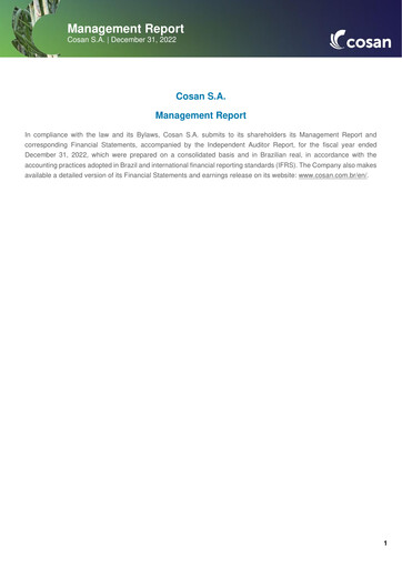 Thumbnail Cosan Financial Statement 2022