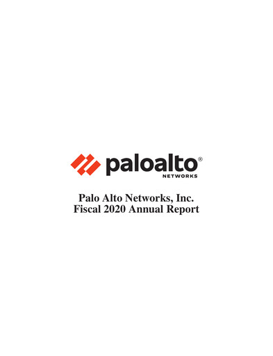 Thumbnail Palo Alto Networks
 Annual Report 2020