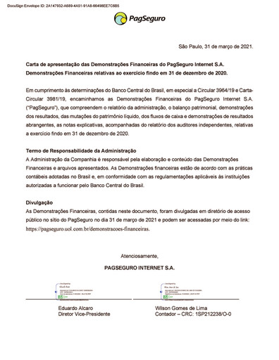 Thumbnail PagSeguro Financial Statement 2020