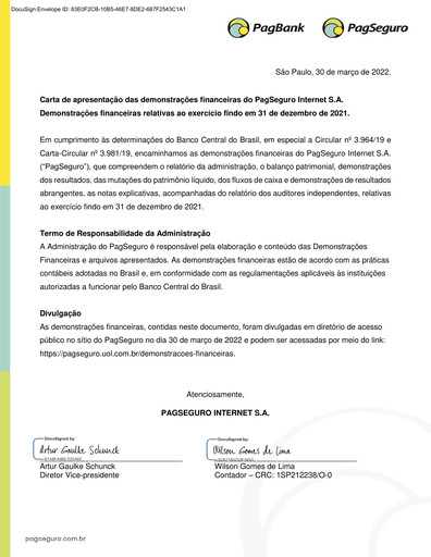 Thumbnail PagSeguro Financial Statement 2021
