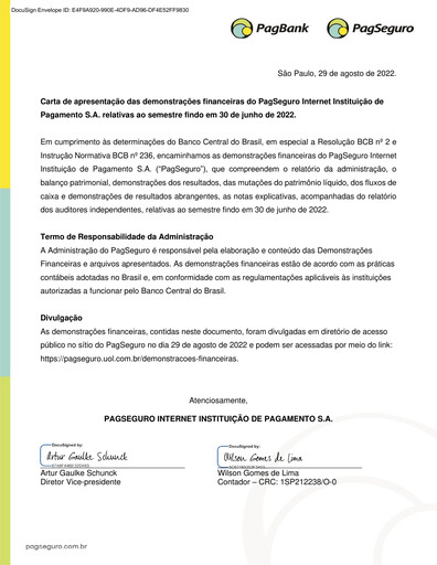 Thumbnail PagSeguro Financial Statement 2022-h1