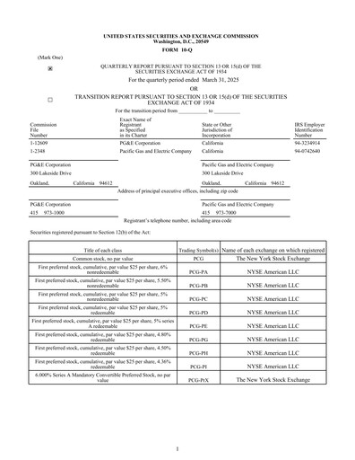 Thumbnail PG&E Corporation Quarterly Report 2025-q1