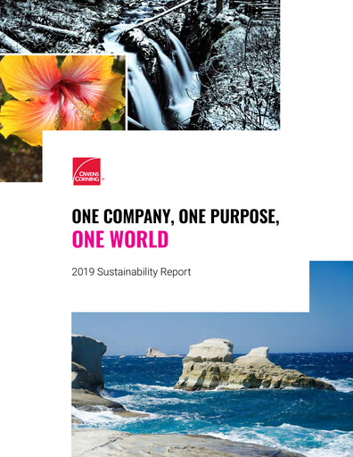 Thumbnail Owens Corning
 Sustainability Report 2019
