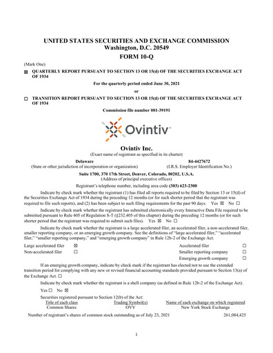 Miniature Ovintiv Rapport trimestriel 2021-q2