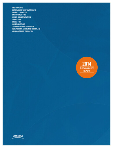 Miniature Ovintiv Rapport de durabilité 2014