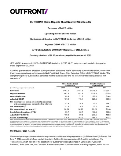 Miniature Outfront Media
 Rapport trimestriel 2025-q3