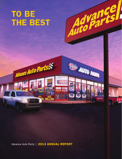 Miniature Advance Auto Parts
 Rapport annuel 2013